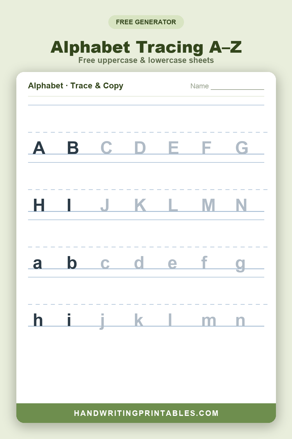 Alphabet Tracing Worksheets
